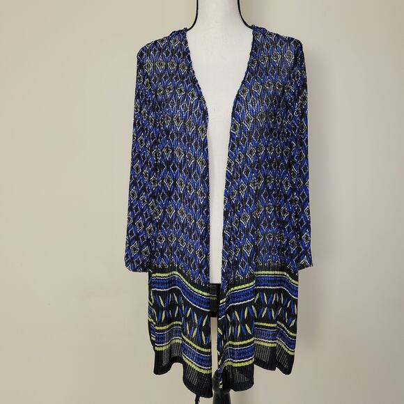 Catherines Size 1X Cardigan Open Front Long Sleeve Stretch Topper - Picture 1 of 13